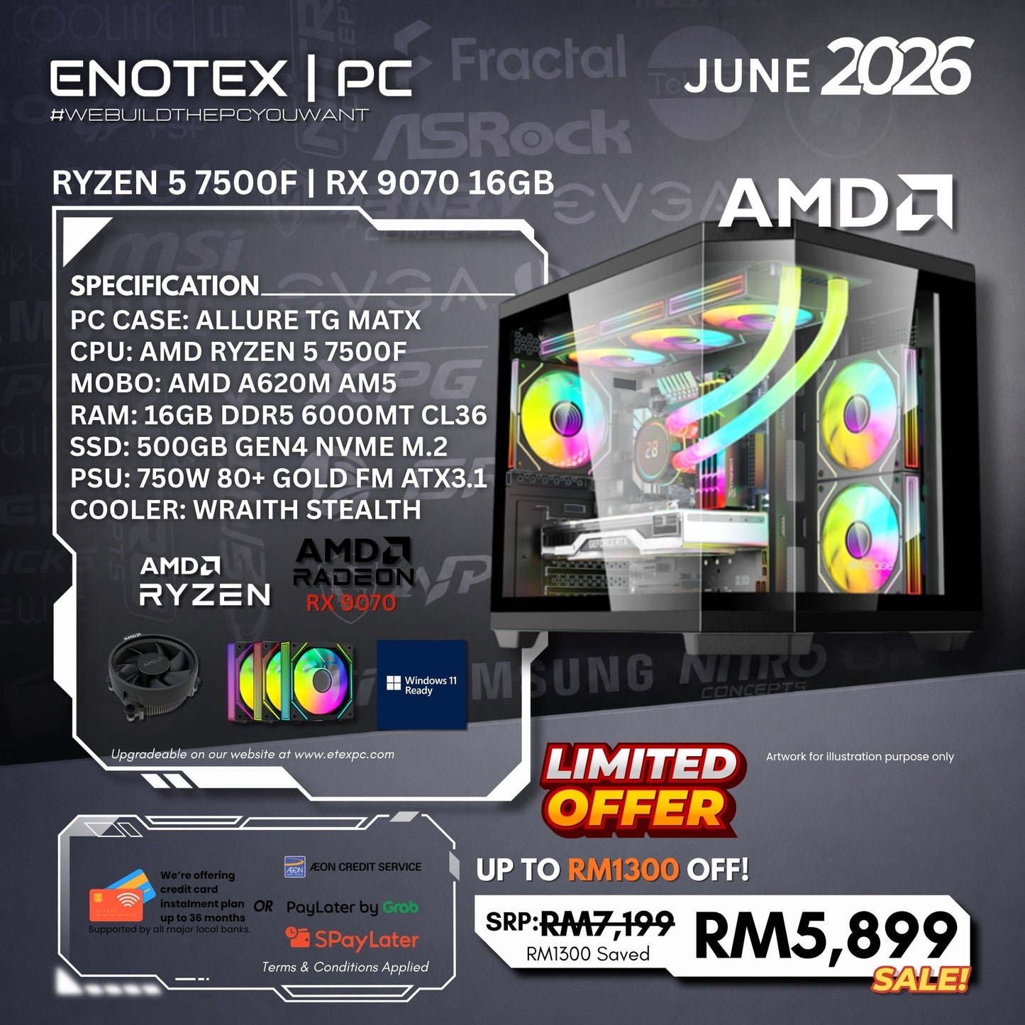 ALLURE - Ryzen 5 7500F | AMD Radeon RX 9070 16GB GDDR6