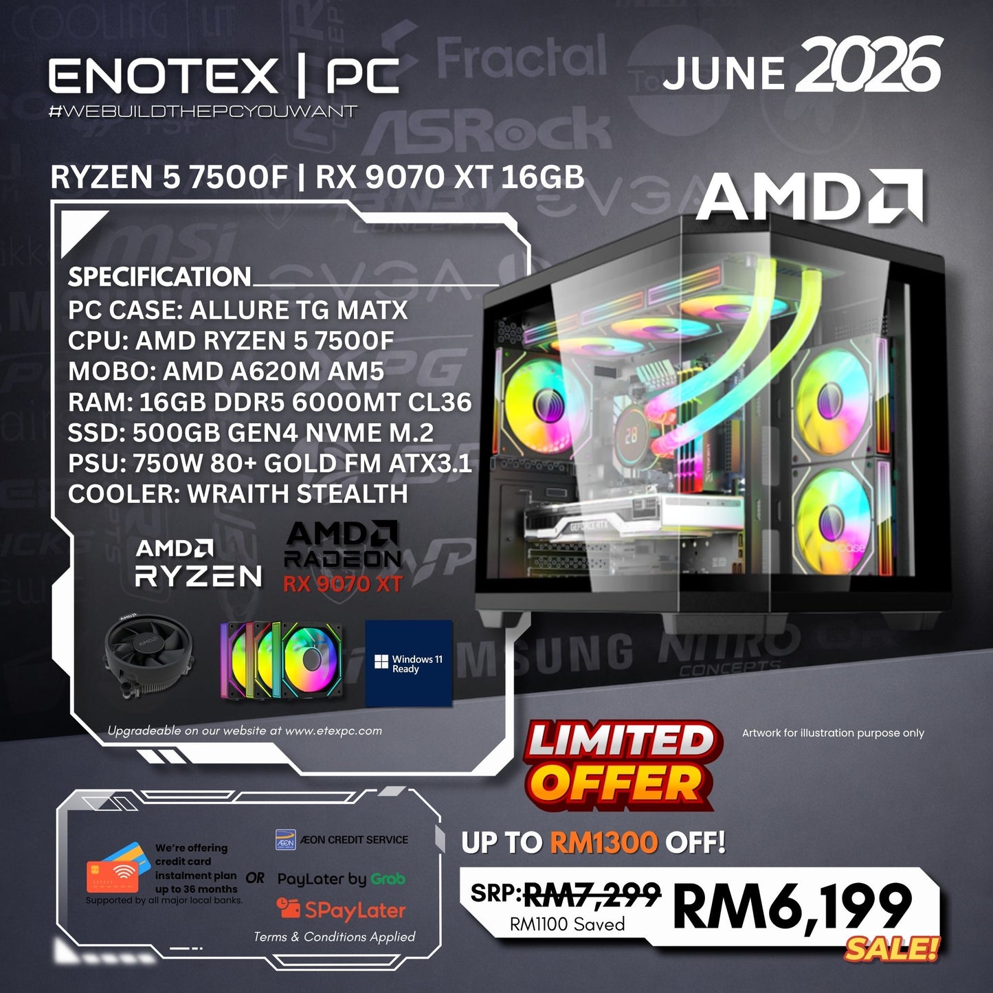 ALLURE - Ryzen 5 7500F | AMD Radeon RX 9070 XT 16GB GDDR6