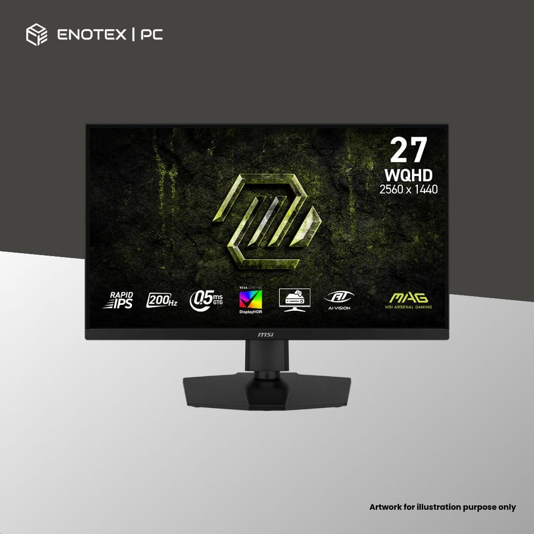 MSI MAG 274QPF E20 27" WQHD/2K 200HZ 0.5MS RAPID IPS GAMING MONITOR (3YR)