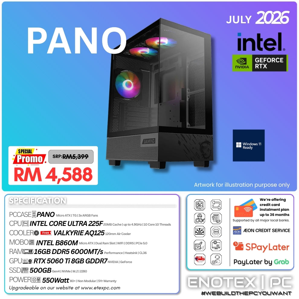 PANO - Intel Core Ultra 5 225F | NVIDIA GeForce RTX 5060 Ti 8GB GDDR7