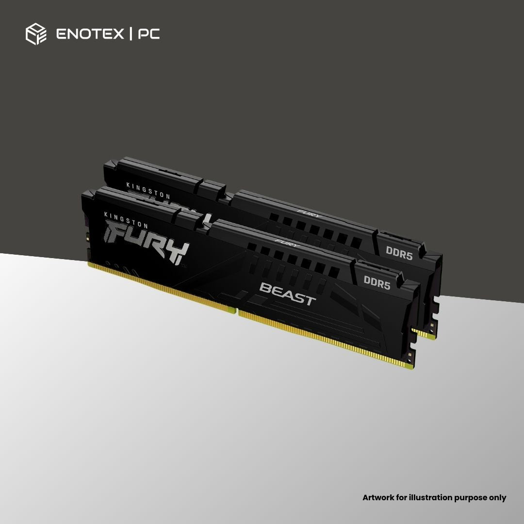KINGSTON FURY BEAST 16GB (KIT OF 2) 6000MHZ DDR5 CL36 XMP/EXPO - BLACK (LIFETIME LIMITED WARRANTY)