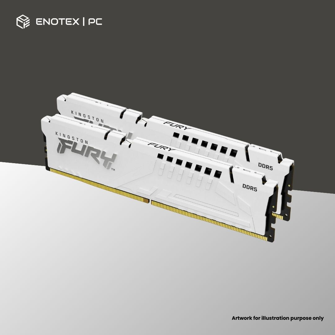 KINGSTON FURY BEAST 32GB (KIT OF 2) 5600MHZ DDR5 CL36 XMP/EXPO - WHITE (LIFETIME LIMITED WARRANTY)