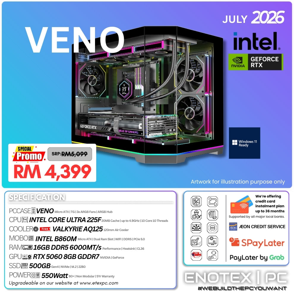 VENO - Intel Core Ultra 5 225F | NVIDIA GeForce RTX 5060 8GB GDDR7