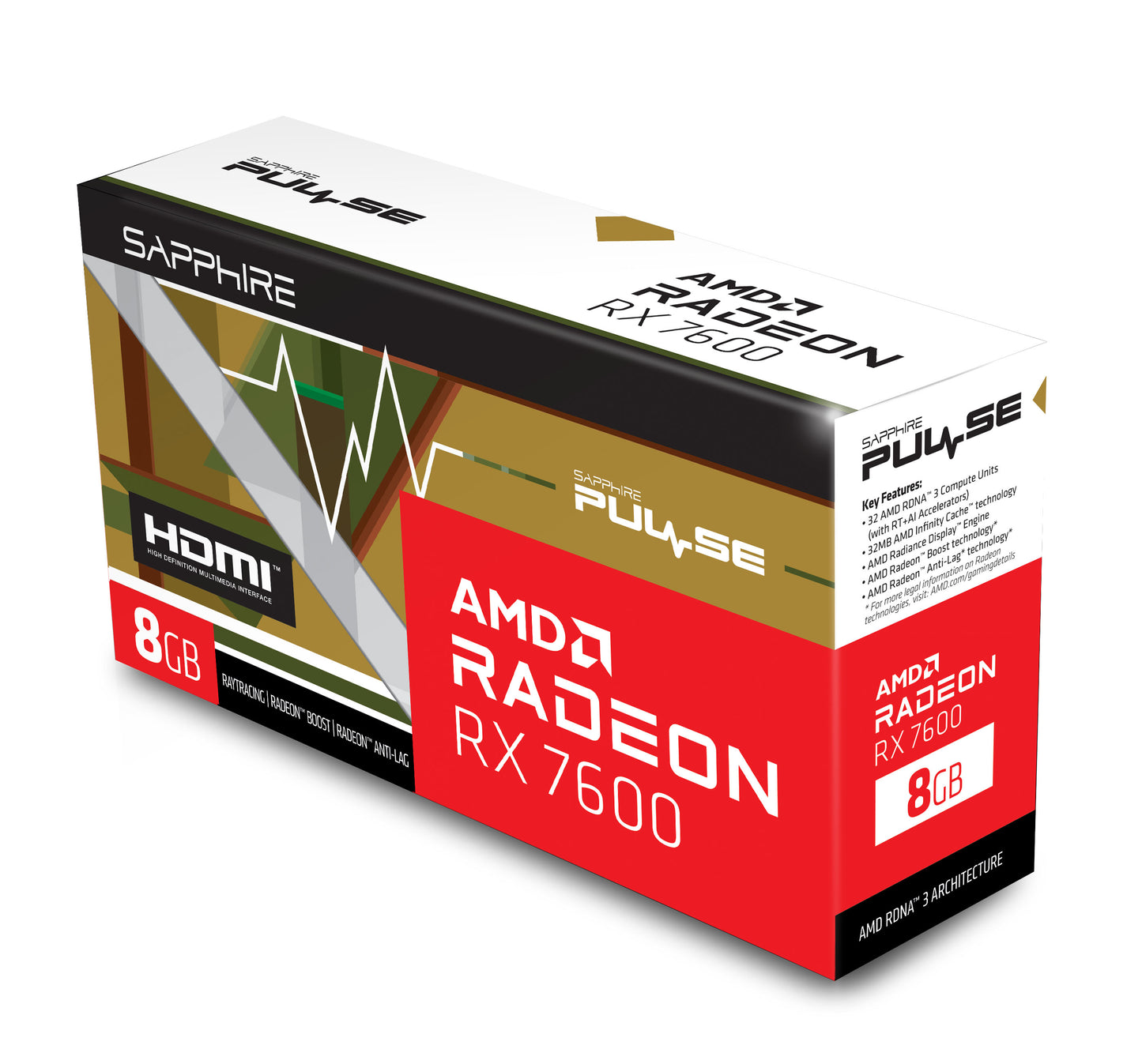 SAPPHIRE PULSE AMD RADEON RX 7600 GAMING OC 8G GDDR6