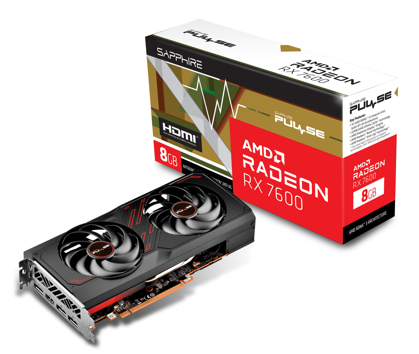 SAPPHIRE PULSE AMD RADEON RX 7600 GAMING OC 8G GDDR6