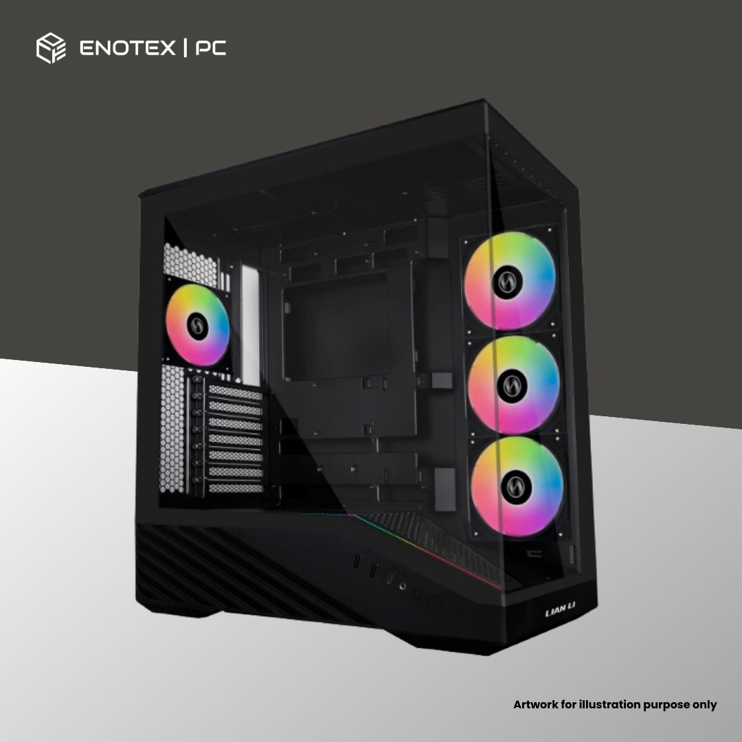 LIAN LI VECTOR V100R TG E-ATX WITH 4 ARGB FAN - BLACK