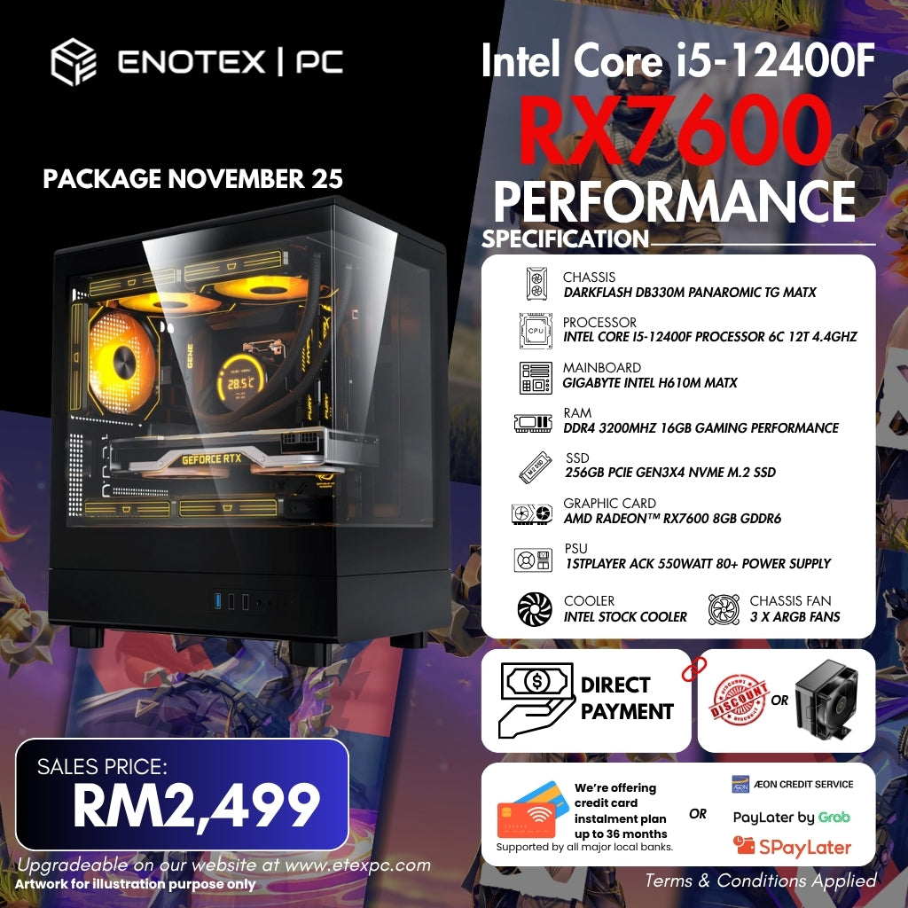 intel 12Gen i5-12400F Radeon™ RX7600 8GB GDDR6