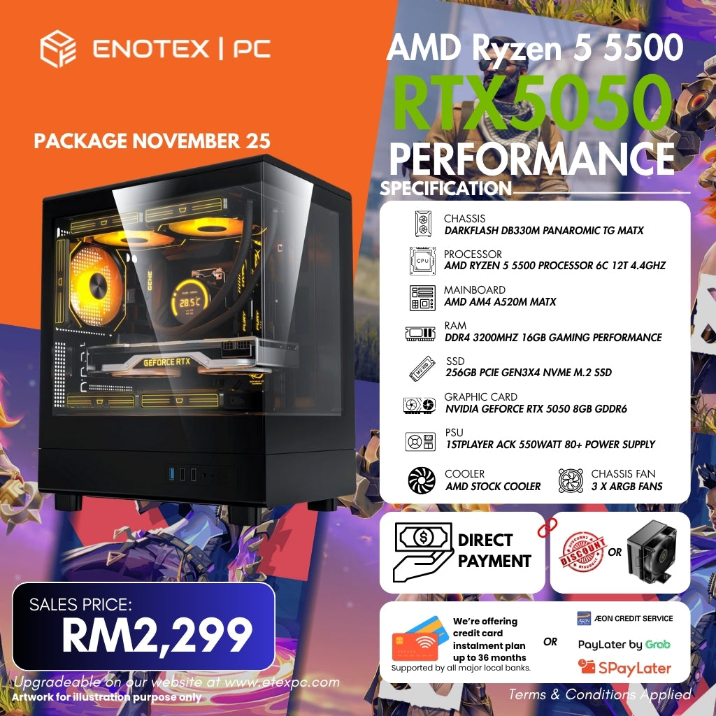 AMD Ryzen™ 5 5500 NVIDIA RTX™ 5050 8GB GDDR6