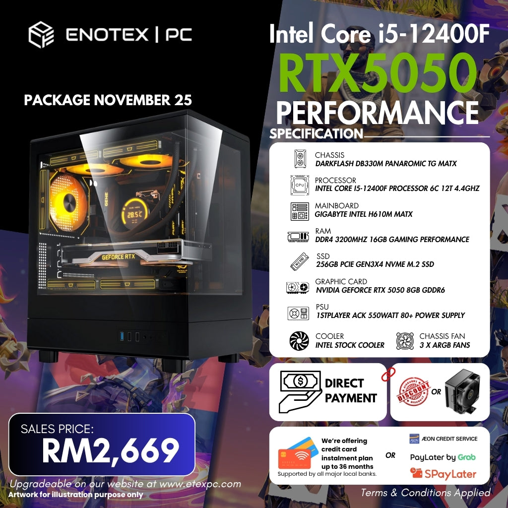 intel 12Gen i5-12400F NVIDIA RTX™ 5050 8GB GDDR6