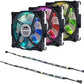 INWIN AURORA RGB 120MM CHASSIS FAN - 3 FAN PACK (BLACK/WHITE)