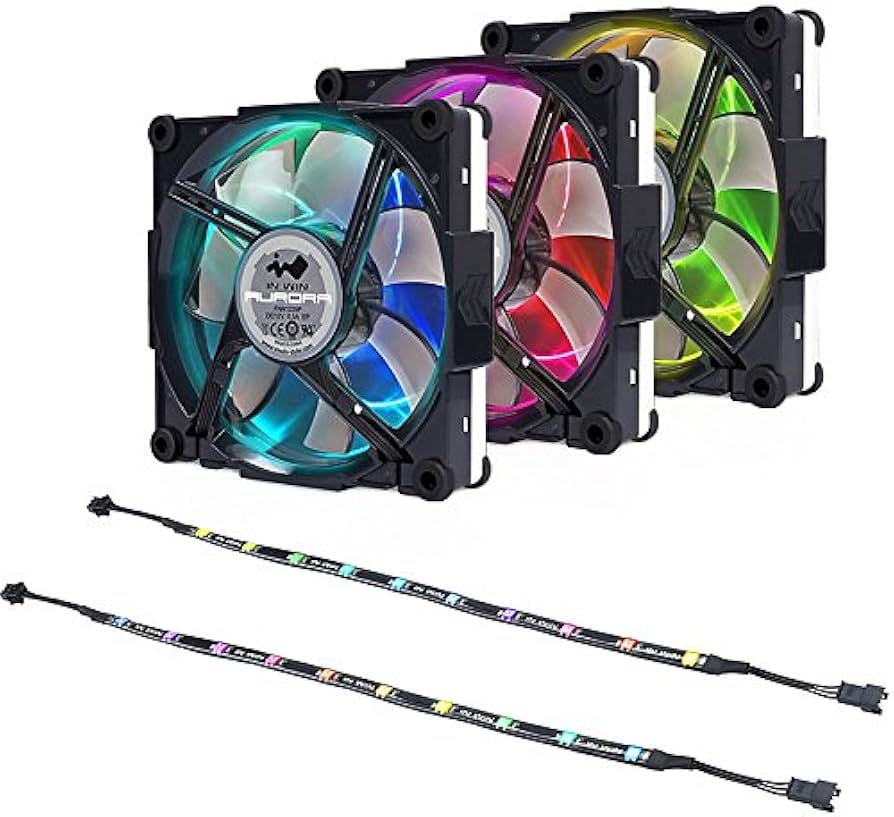 INWIN AURORA RGB 120MM CHASSIS FAN - 3 FAN PACK (BLACK/WHITE)