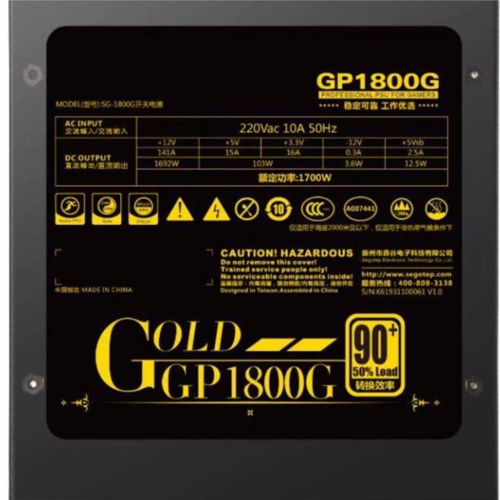 SEGOTEP GP1800G 80 PLUS 1700W MINING POWER SUPPLY UNIT
