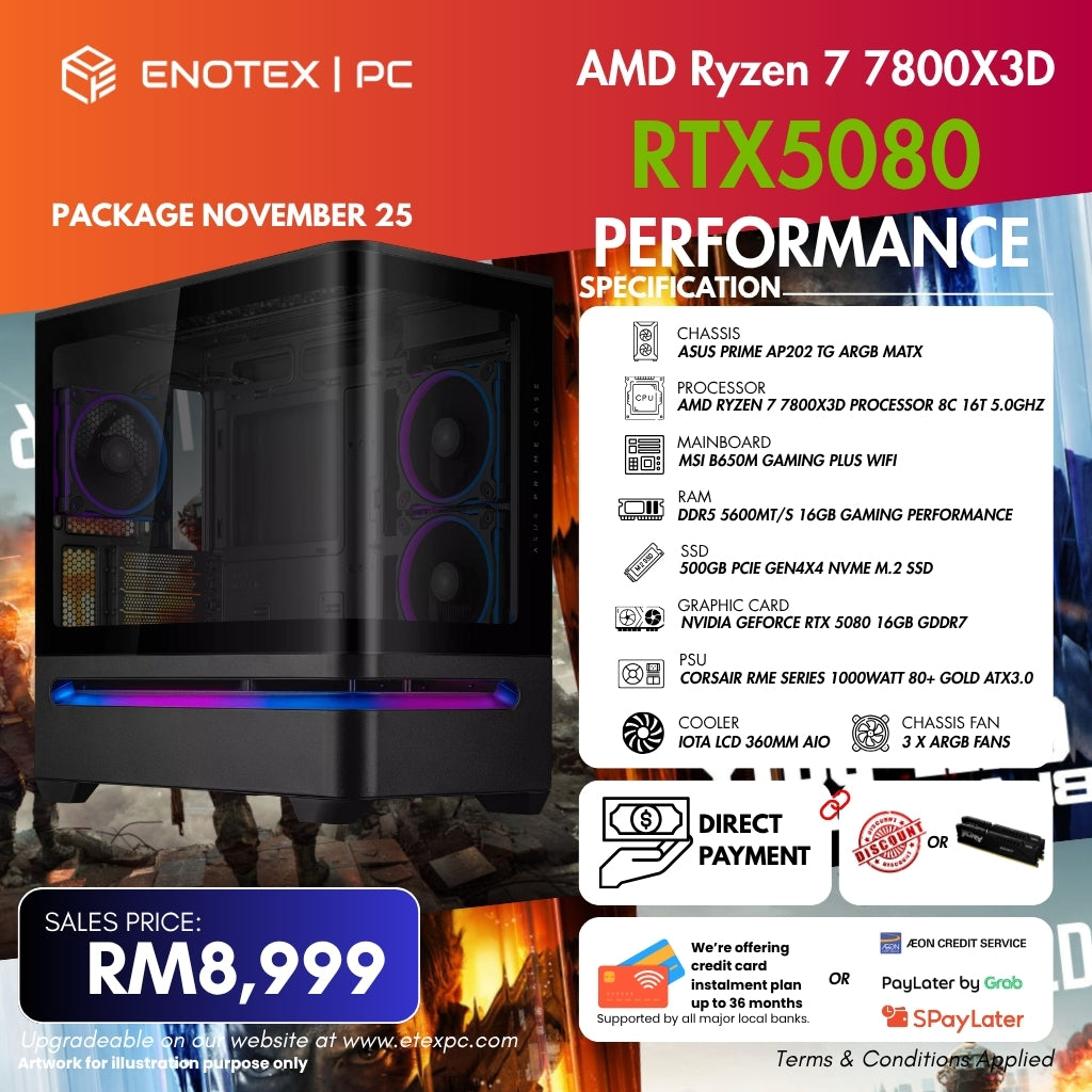 AMD Ryzen™ 7 7800X3D NVIDIA RTX™5080 16GB GDDR7