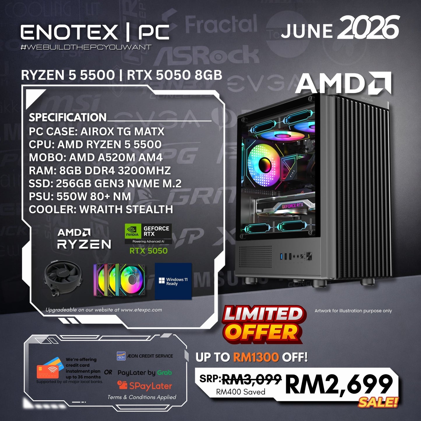 AIROX - Ryzen 5 5500 | NVIDIA GeForce RTX 5050 8GB GDDR6