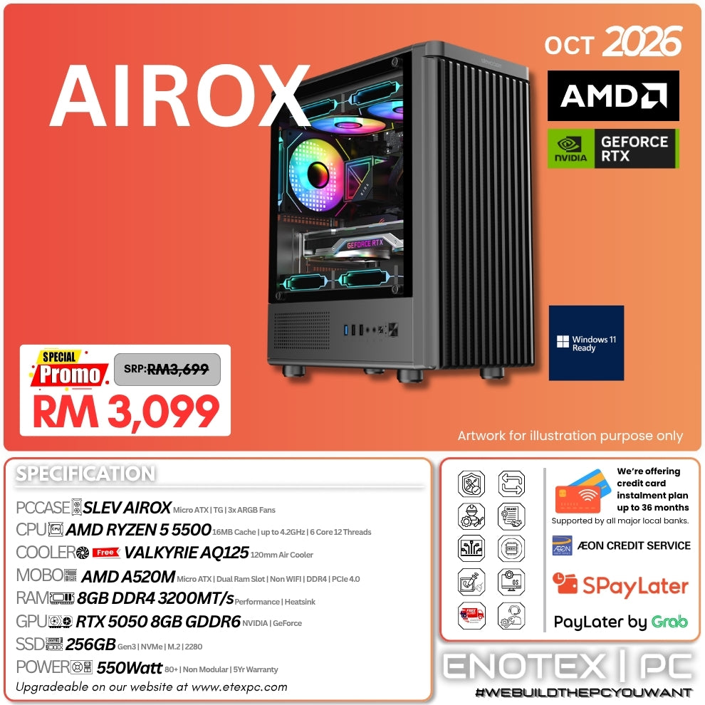 AIROX - Ryzen 5 5500 | NVIDIA GeForce RTX 5050 8GB GDDR6