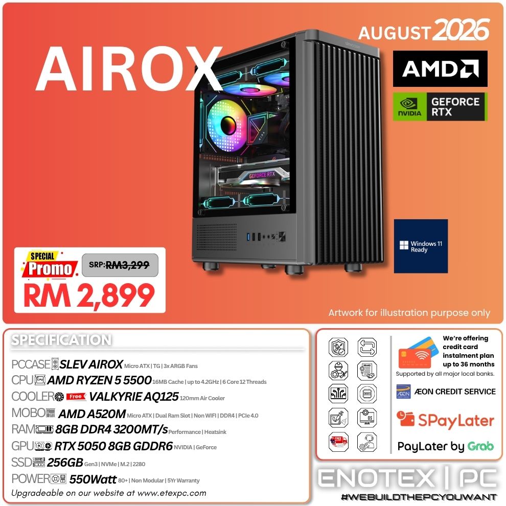 AIROX - Ryzen 5 5500 | NVIDIA GeForce RTX 5050 8GB GDDR6