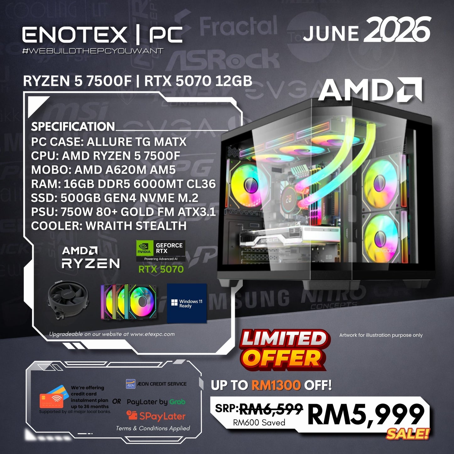 ALLURE - Ryzen 5 7500F | NVIDIA GeForce RTX 5070 12GB GDDR7