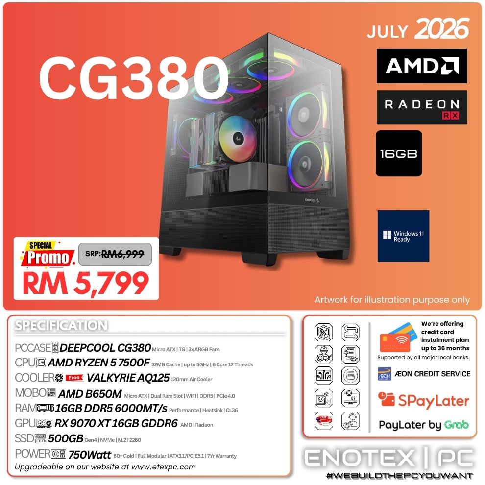 CG380 - Ryzen 5 7500F | AMD Radeon RX 9070 XT 16GB GDDR6
