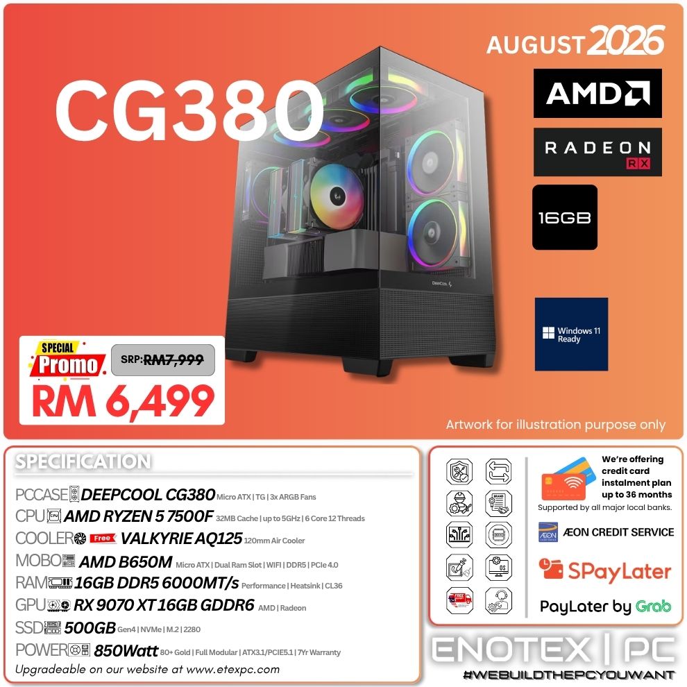 CG380 - Ryzen 5 7500F | AMD Radeon RX 9070 XT 16GB GDDR6