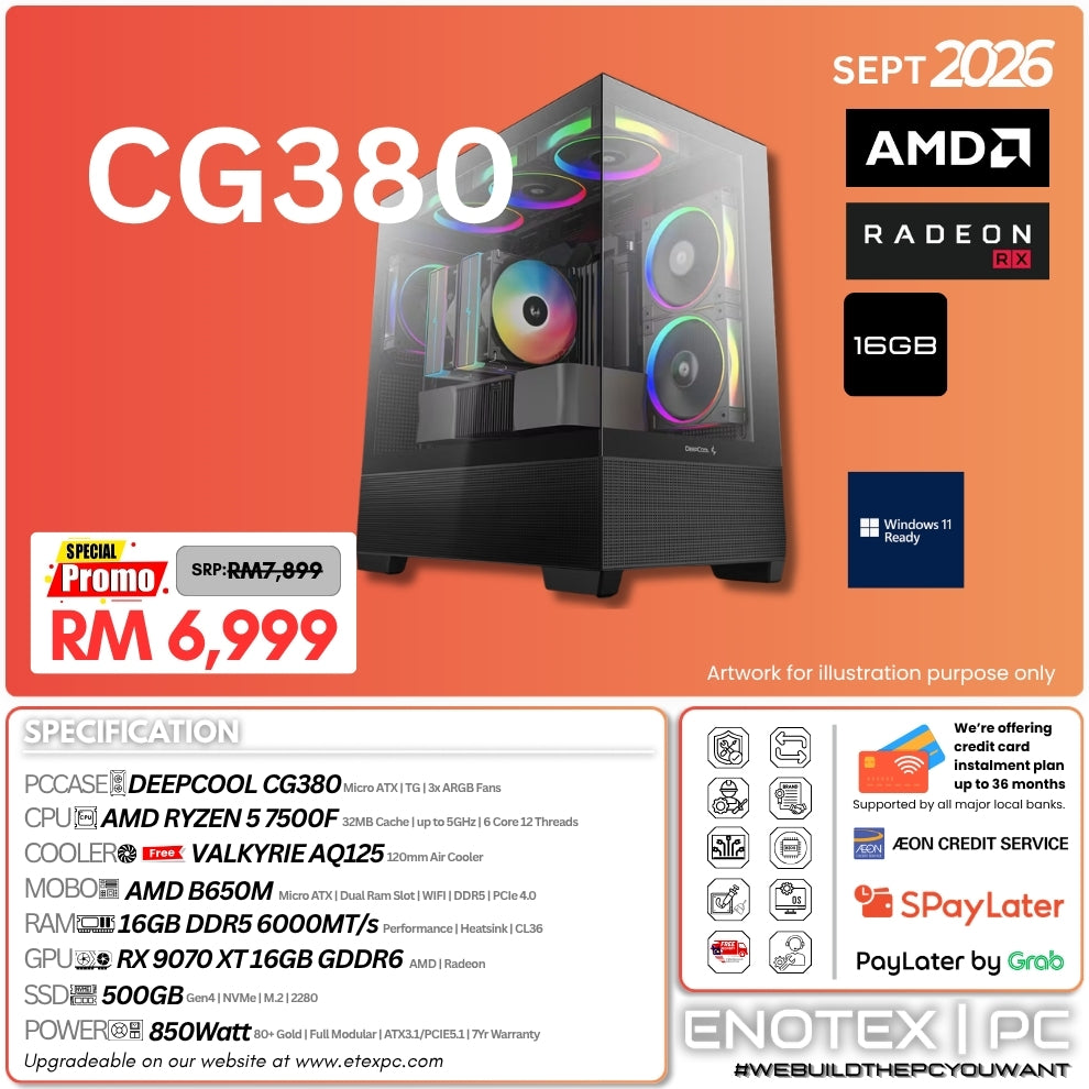 CG380 - Ryzen 5 7500F | AMD Radeon RX 9070 XT 16GB GDDR6