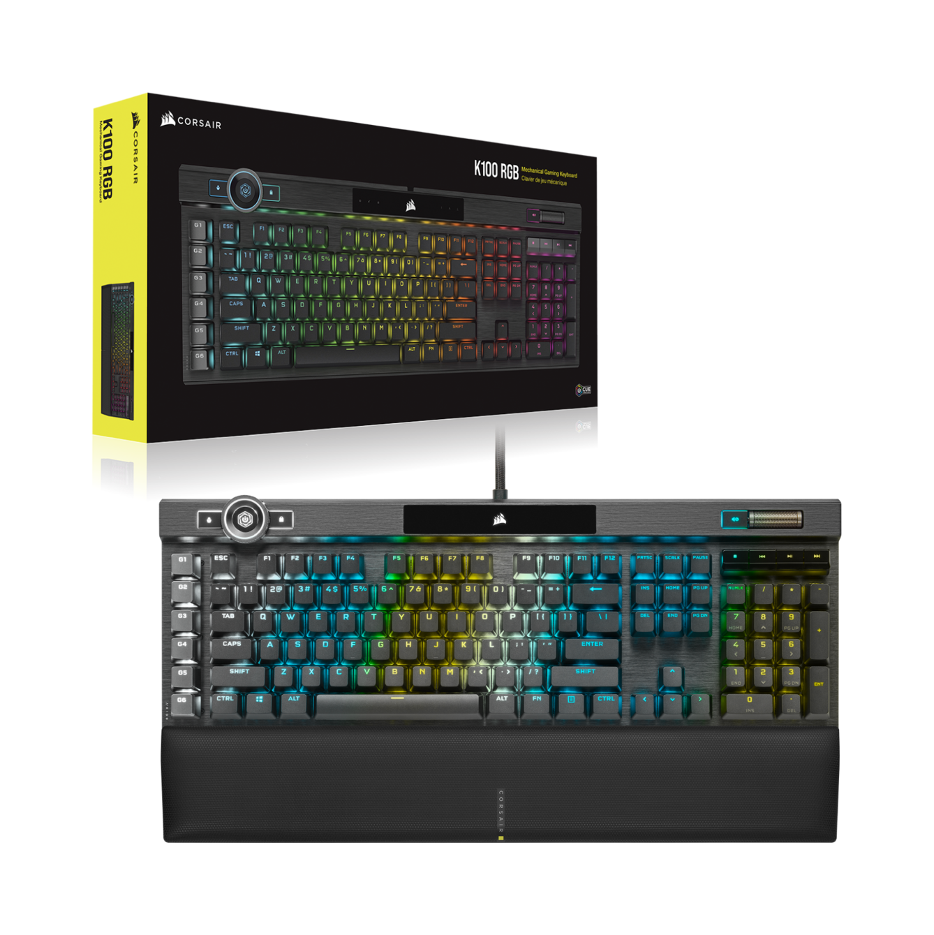 CORSAIR K100 RGB OPTICAL MECHANICAL GAMING KEYBOARD - BLACK (CHERRY MX SPEED)
