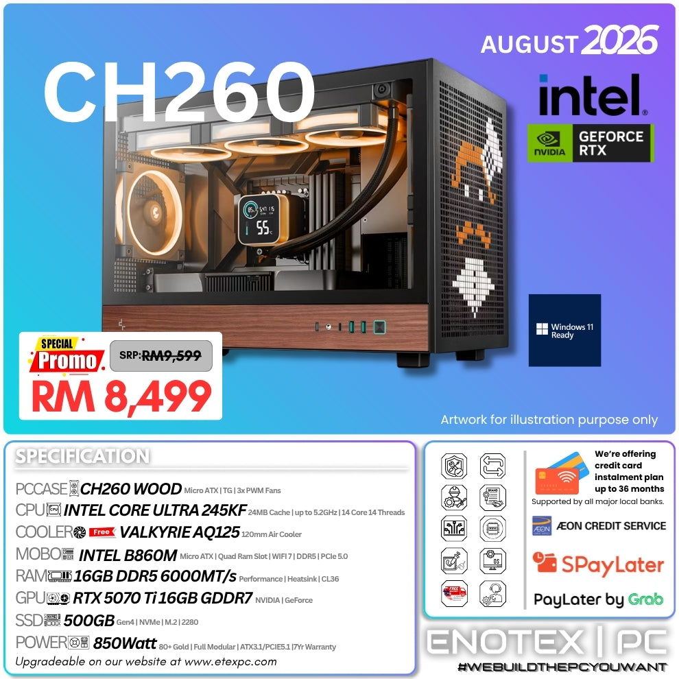 CH260 - Intel Core Ultra 5 245KF | NVIDIA GeForce RTX 5070 Ti 16GB GDDR7