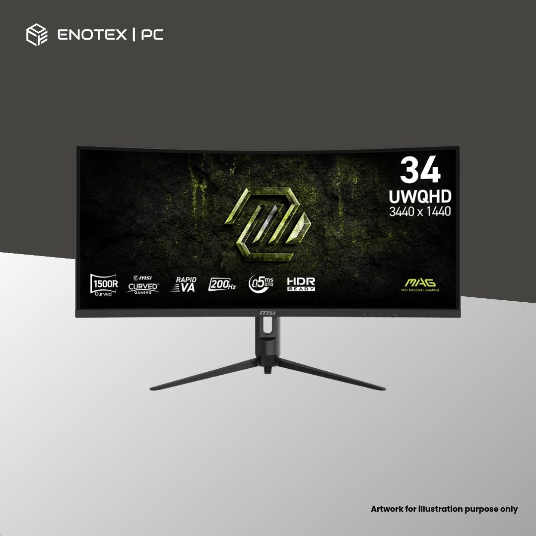 MSI MAG 342CQRF E20 34" UWQHD/2K 200HZ 0.5MS VA GAMING MONITOR (3YR)