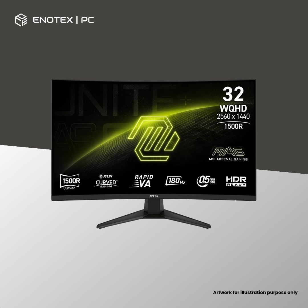MSI MAG 321CQF E18 31.5" WQHD/2K 180HZ 0.5MS RAPID VA GAMING MONITOR (3YR)