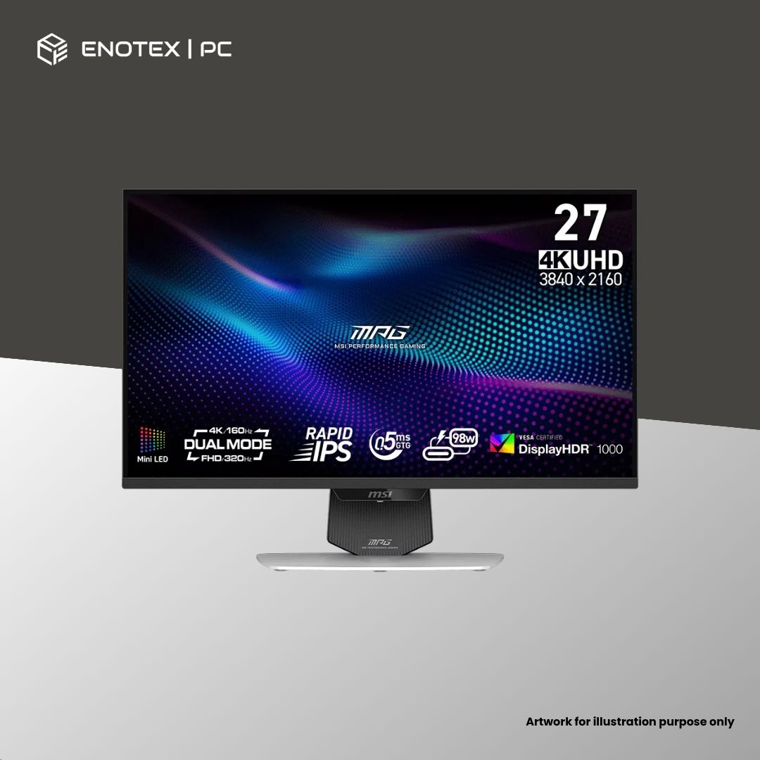 MSI MPG 274URDFW E16M 27" UHD/4K 160HZ/320HZ 0.5MS RAPID IPS GAMING MONITOR (3YR) - DUAL MODE
