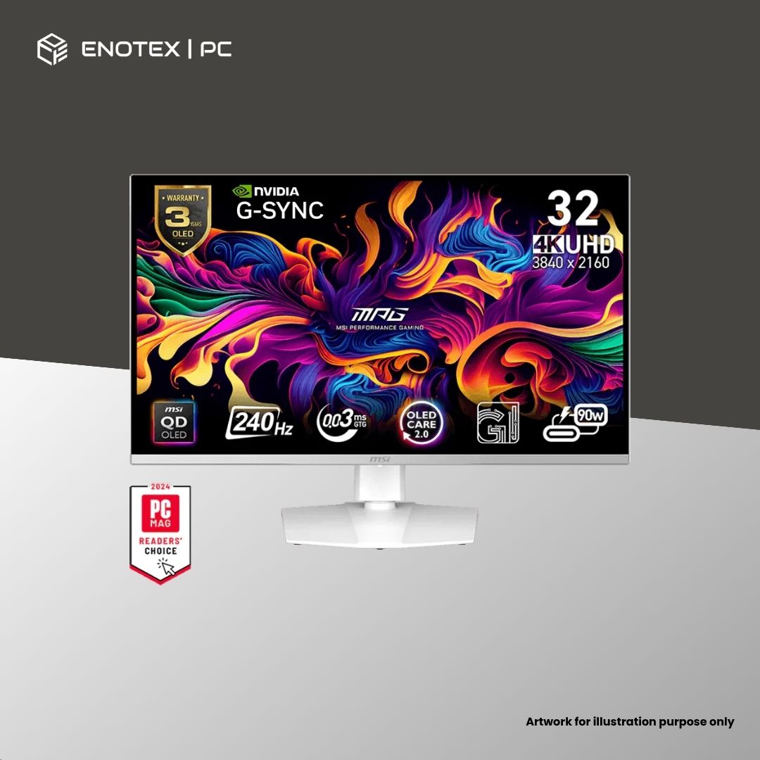 MSI MPG 321URX 31.5" UHD 240HZ 0.03MS QD-QLED GAMING MONITOR (3YR）- WHITE