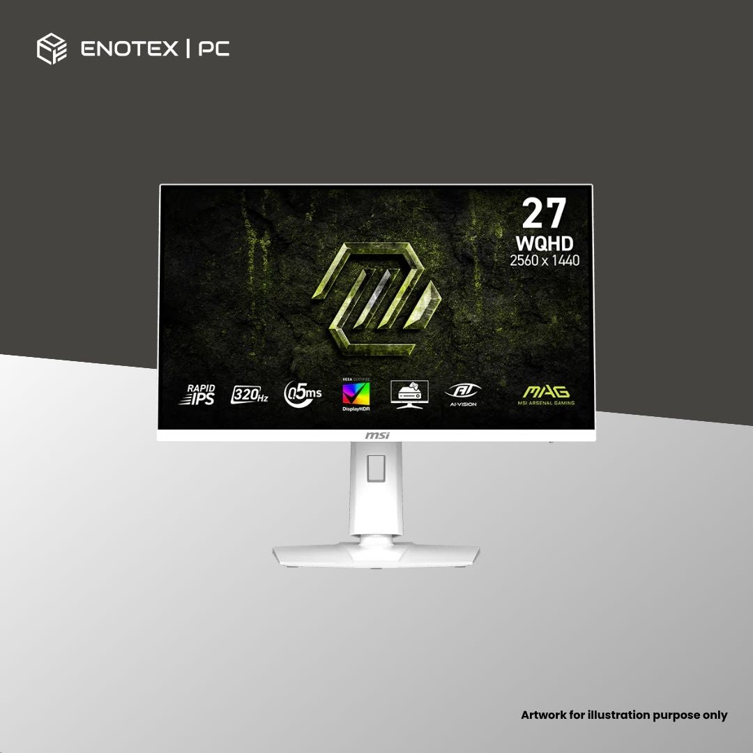 MSI MAG 274QRFW X32 27" WQHD/2K 320HZ 0.5MS RAPID IPS GAMING MONITOR (3YR) - WHITE