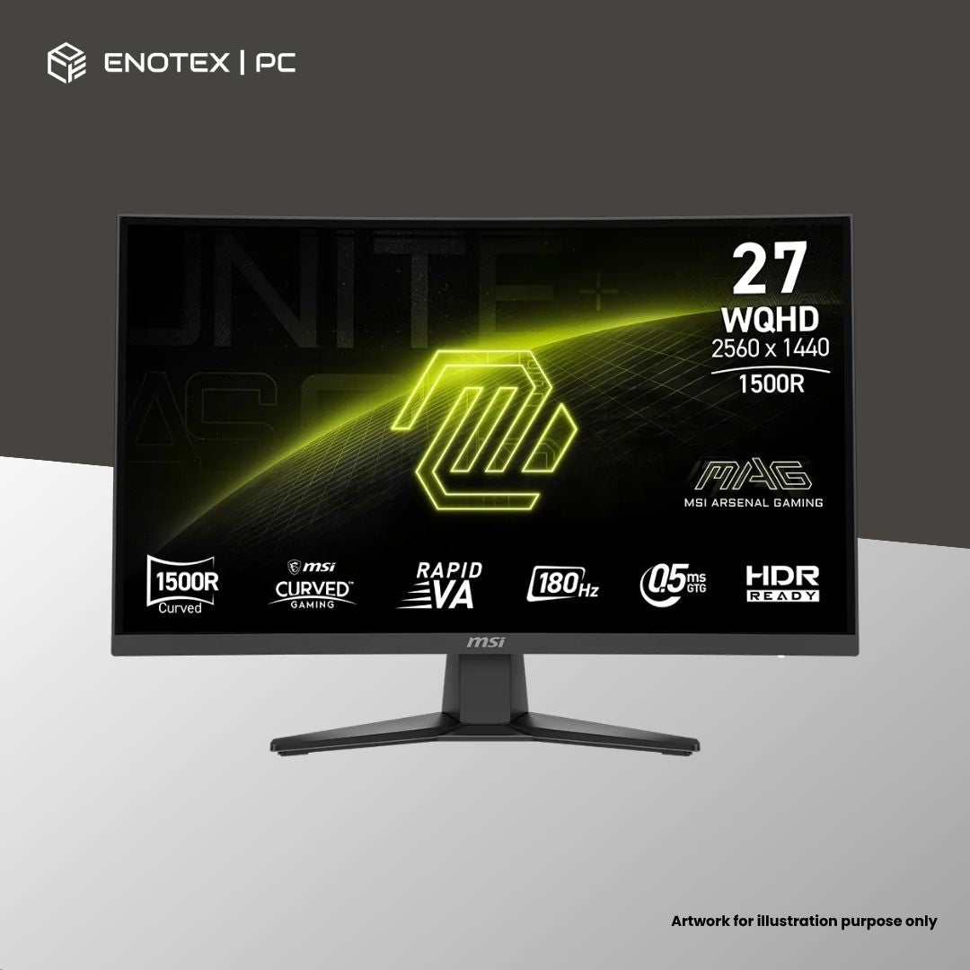 MSI MAG 275CQF E18 27" WQHD/2K 180HZ 0.5MS RAPID VA GAMING MONITOR (3YR)