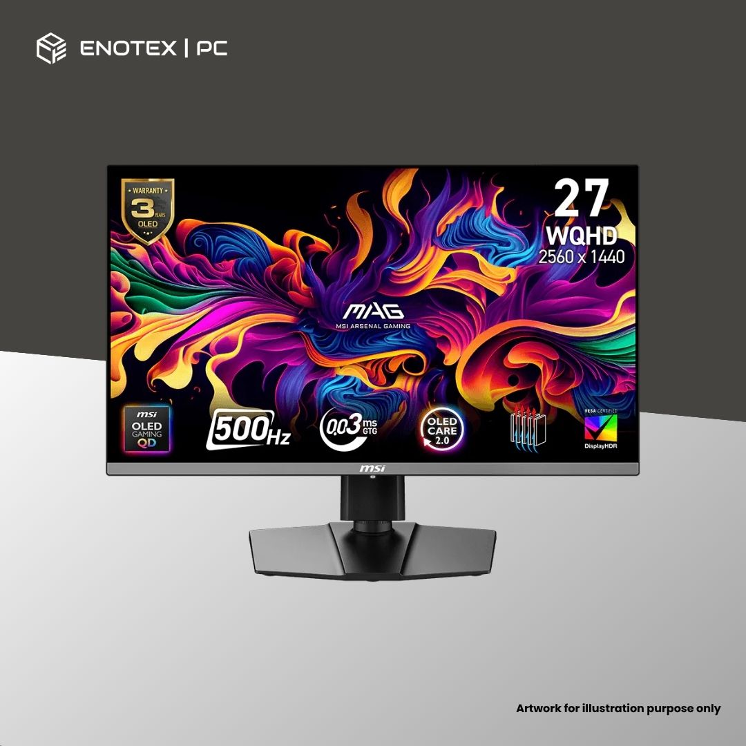 MSI MAG 272QR X25 26.5" WQHD 500HZ 0.03MS QD-QLED GAMING MONITOR (3YR)
