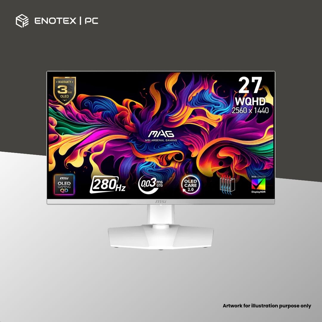 MSI MAG 272QPW X28 26.5" WQHD 280HZ 0.03MS QD-QLED GAMING MONITOR (3YR) - WHITE