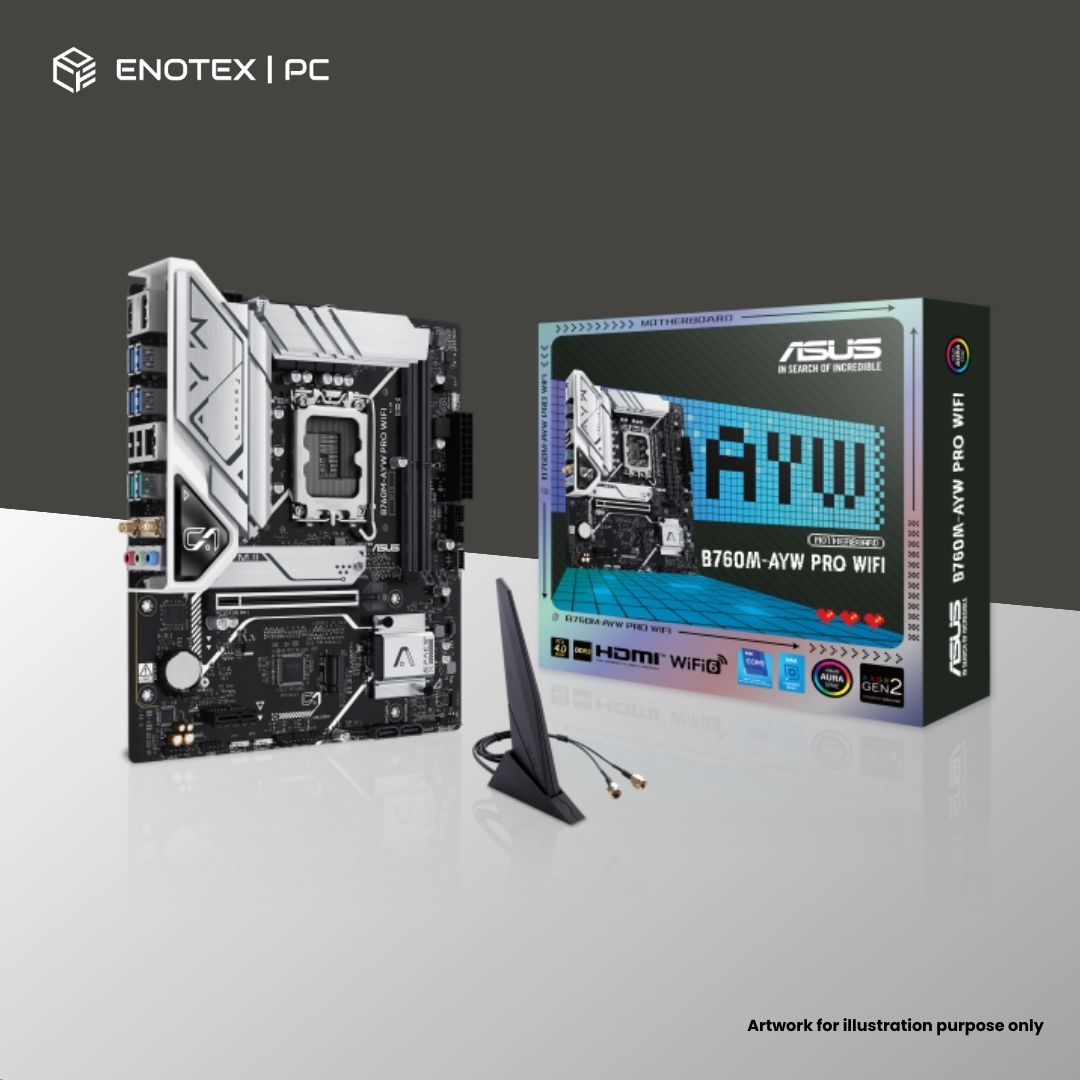 ASUS B760M-AYW PRO WIFI LGA1700 MATX DDR5 3+1YR