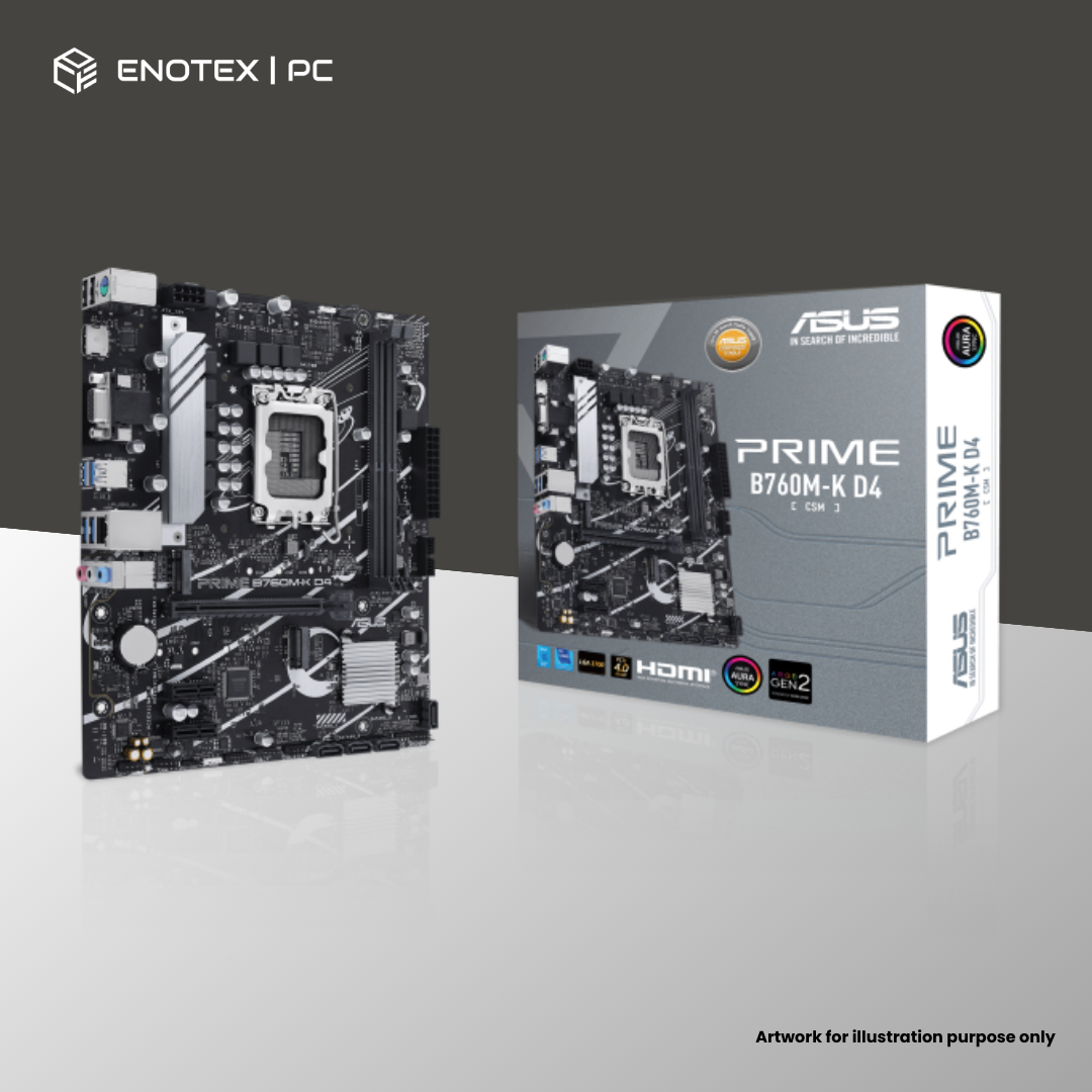ASUS PRIME B760M-K D4-CSM LGA1700 MATX DDR4 3+1YR