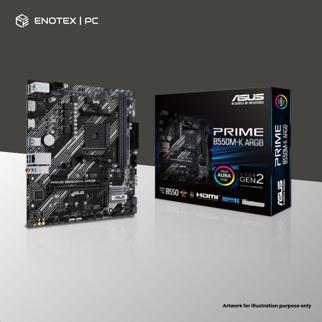 ASUS PRIME B550M-K ARGB AM4 MATX DDR4 （3+1YR）