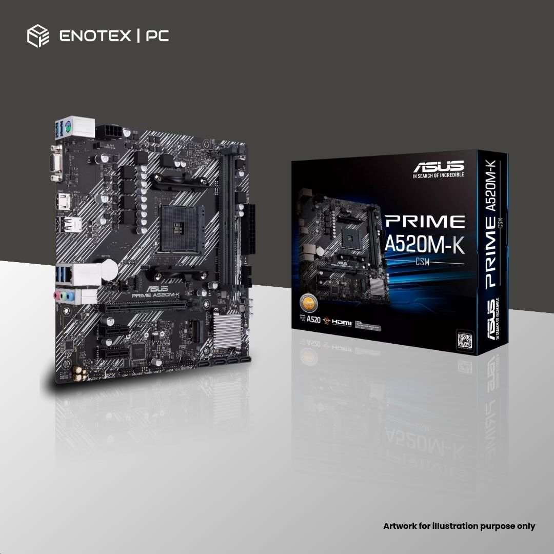 ASUS PRIME A520M-K/CSM AM4 MATX DDR4 （3+1YR）