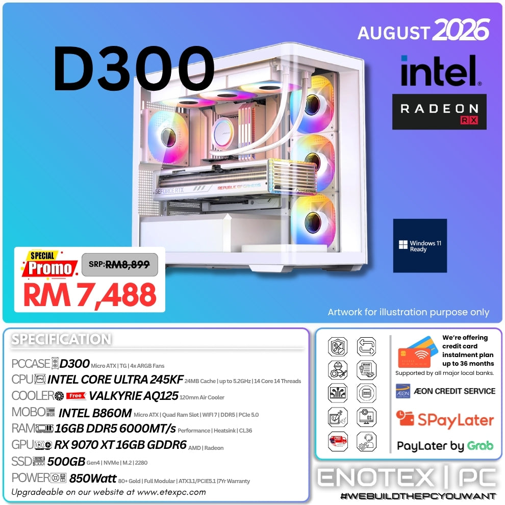 D300 - Intel Core Ultra 5 245KF | AMD Radeon RX 9070 XT 16GB GDDR6