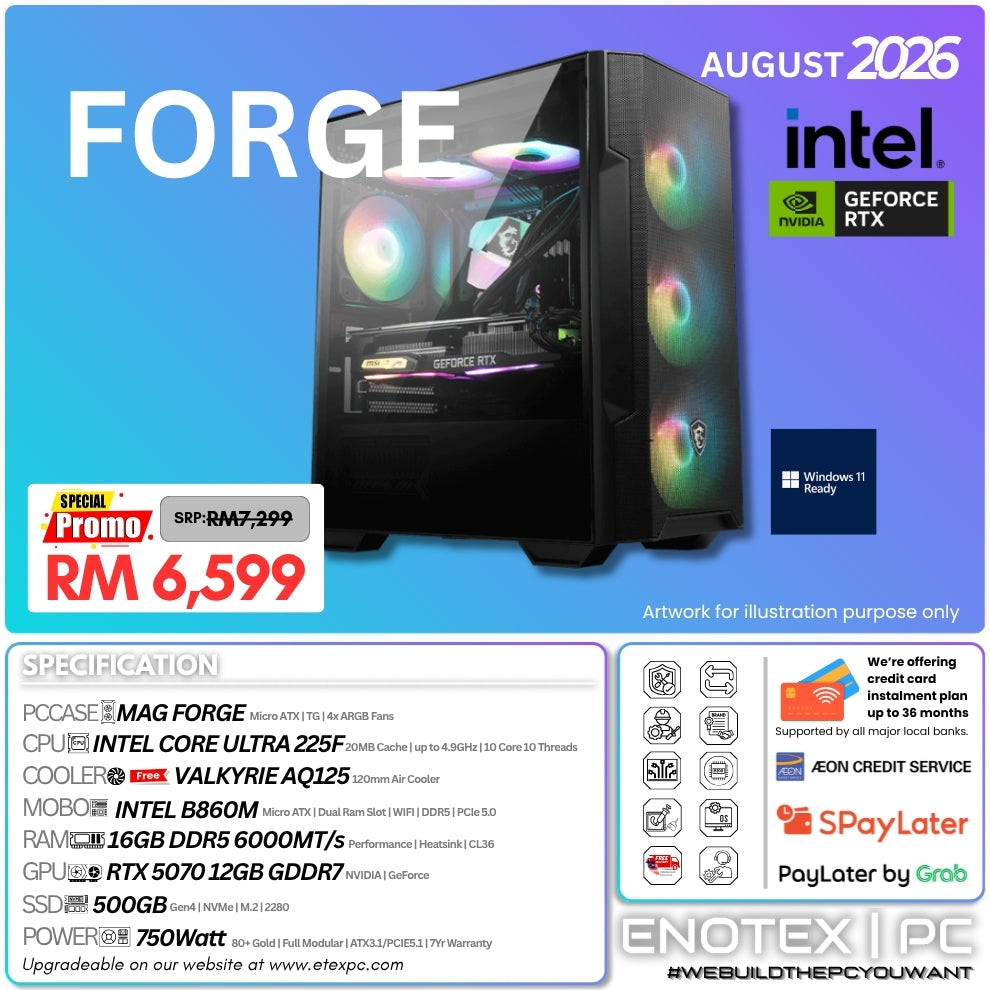 FORGE - Intel Core Ultra 5 225F | NVIDIA GeForce RTX 5070 12GB GDDR7