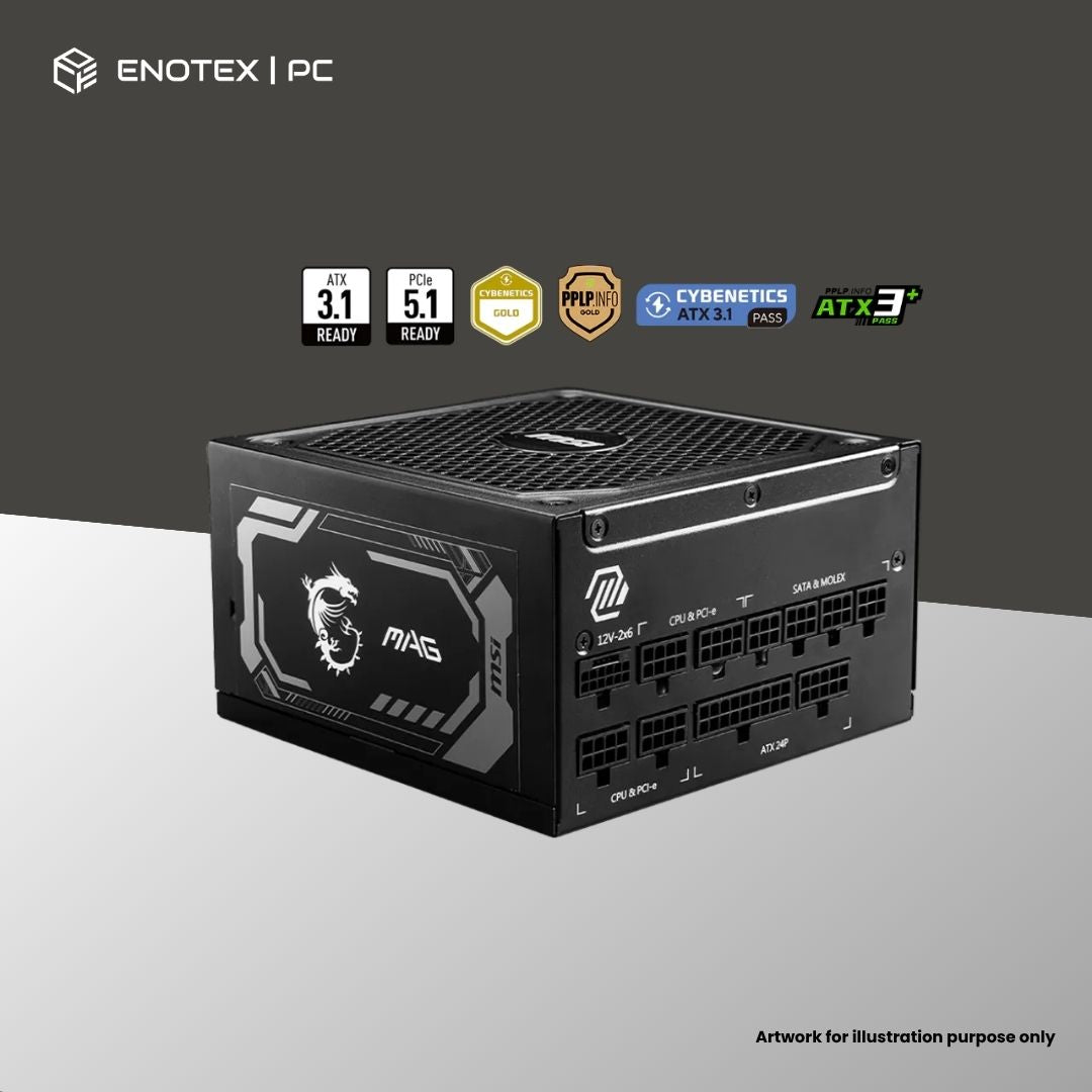 MSI MAG A1250GL PCIE5 80+GOLD 1250WATT ATX3.1/PCIE5.1 FULL MODULAR (7YR)