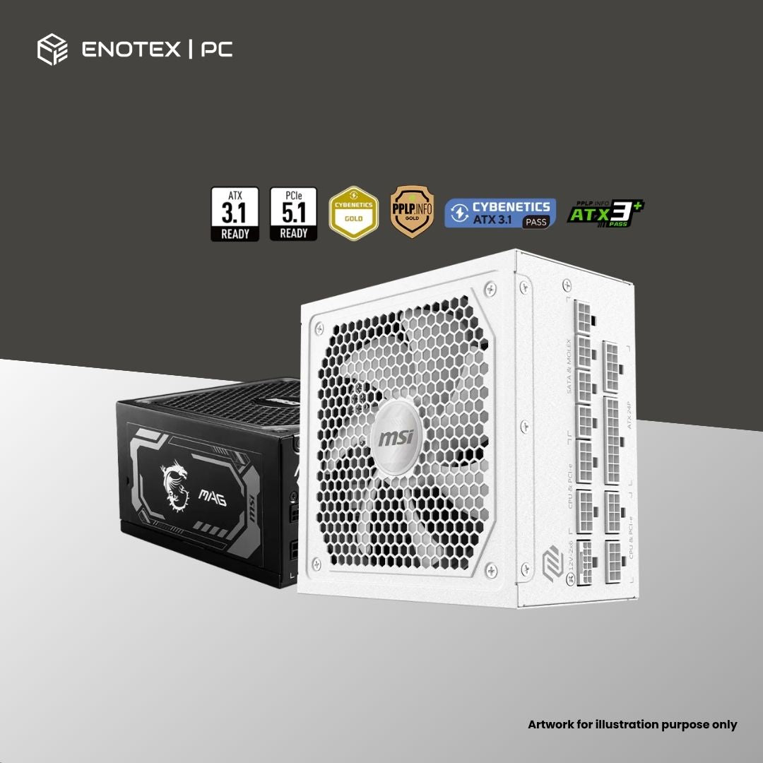 MSI MAG A1000GL PCIE5 80+GOLD 1000WATT ATX3.1/PCIE5.1 FULL MODULAR (7YR)
