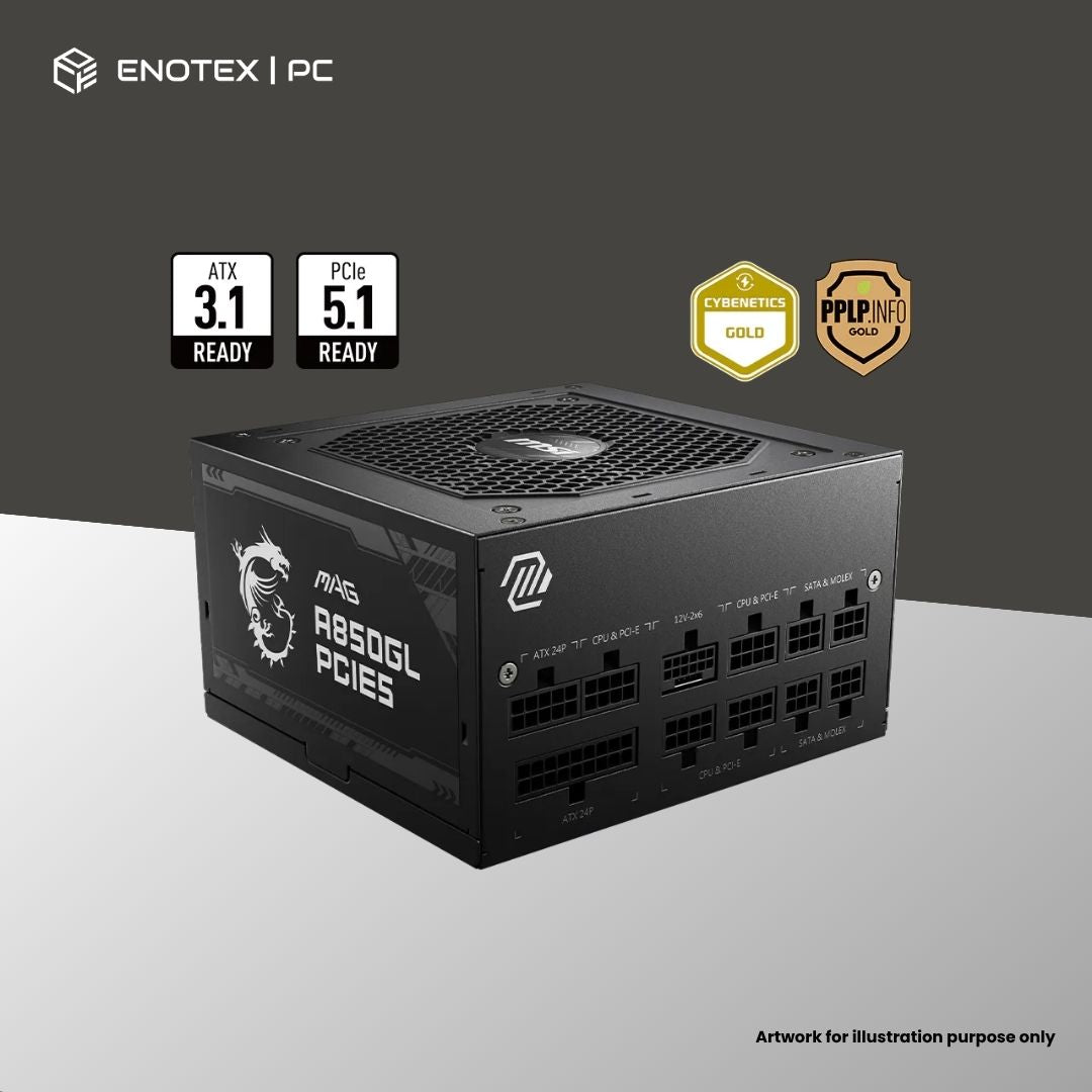 MSI MAG A850GL PCIE5 80+GOLD 850WATT ATX3.1/PCIE5.1 FULL MODULAR (5YR)
