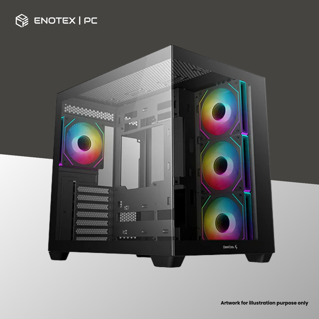 DEEPCOOL CG530 TG ATX WITH 4 ARGB FANS - BLACK