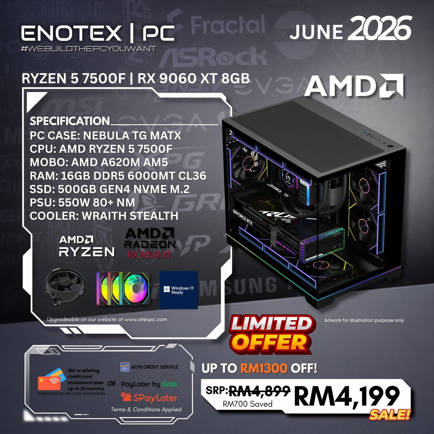 NEBULA - Ryzen 5 7500F | AMD Radeon RX 9060 XT 8GB GDDR6
