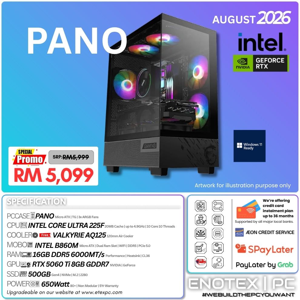 PANO - Intel Core Ultra 5 225F | NVIDIA GeForce RTX 5060 Ti 8GB GDDR7