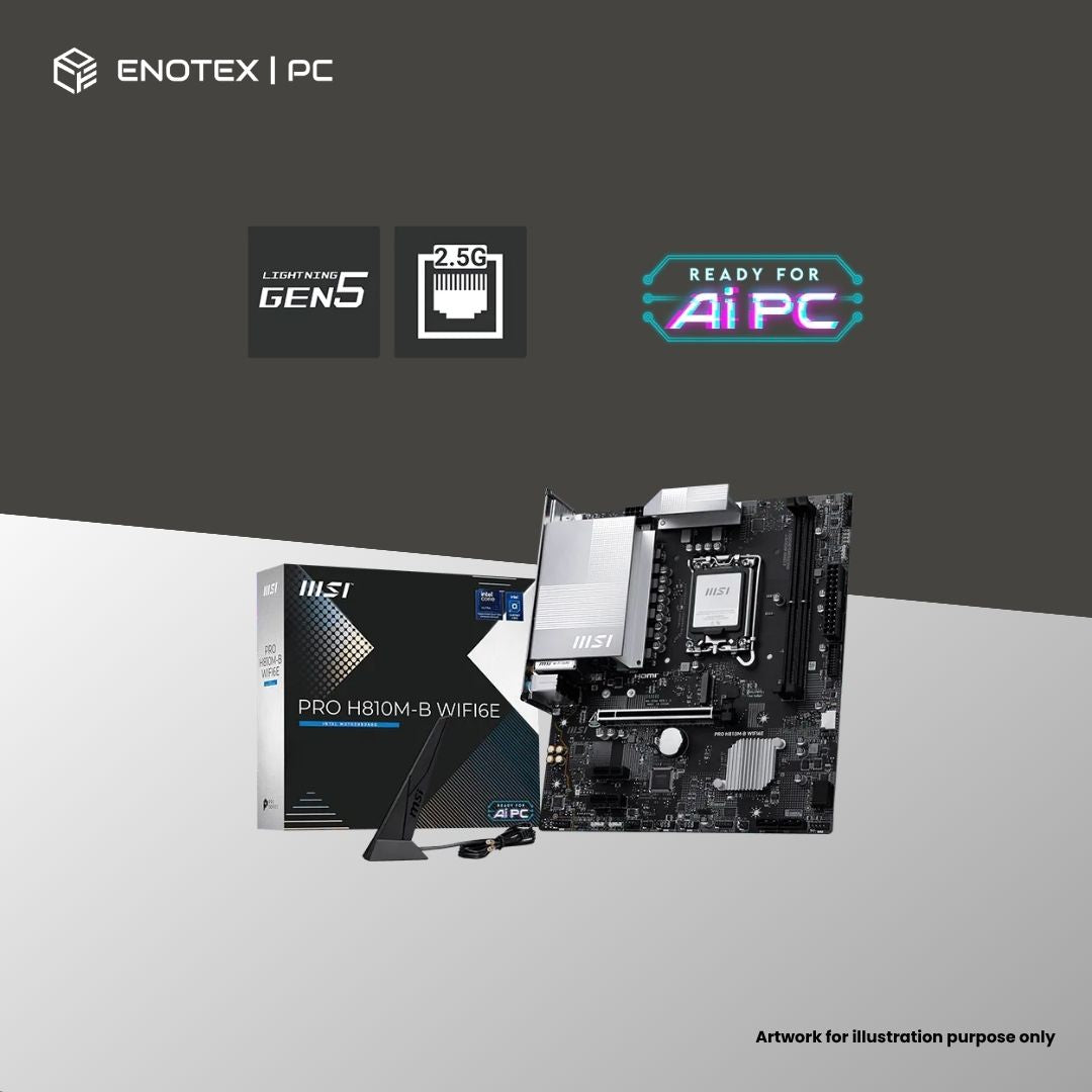 MSI PRO H810M-B WIFI6E LGA1851 MATX DDR5 (3YR)