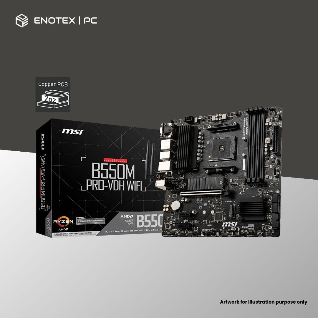 MSI B550M PRO-VDH WIFI AM4 MATX DDR4 (3YR)