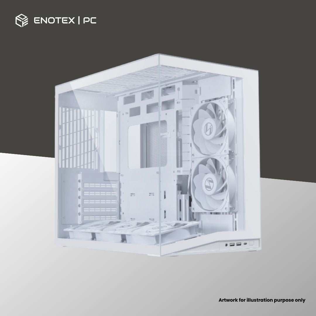 LIAN LI PC-O11 DYNAMIC MINI V2 FLOW TG ATX WITH 5 REVERSE FAN - WHITE