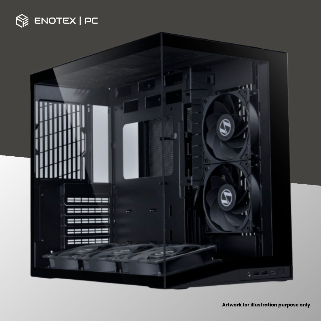 LIAN LI PC-O11 DYNAMIC MINI V2 FLOW TG ATX WITH 5 REVERSE FAN - BLACK